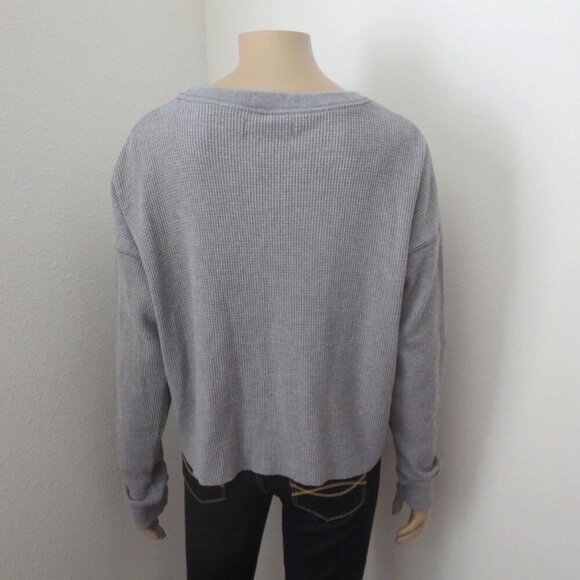 NEW Abercrombie Womens Crewneck Waffle Knit Sweater Size XS Gray - Picture 5 of 6